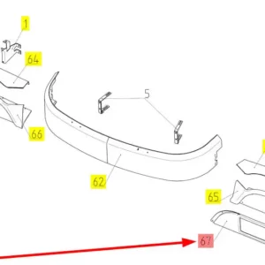 Oryginalna osłona świateł przednich o numerze katalogowym 100498332, stosowana w kombajnach zbożowych marki Rostselmash- schemat.
