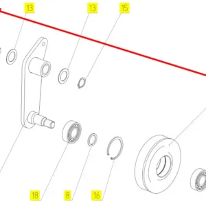Oryginalny wałek napinacza o numerze katalogowym 100501119, stosowany w kombajnach zbożowych marki Rostselmash- schemat.