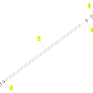 Oryginalny widelec prętu poziomowania o numerze katalogowym 100505715, stosowany w kombajnach zbożowych marki Rostselmash. schemat