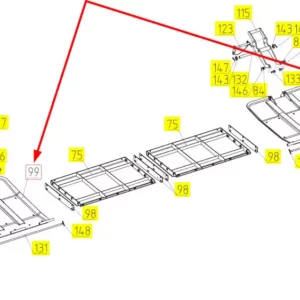 Oryginalne wzmocnienie podłogi hederu o numerze katalogowym 100505736, stosowane w hederach zbożowych marki Rostselmash. Schemat