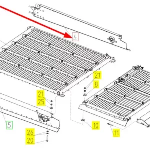 Oryginalna obudowa sita o numerze katalogowym 100506287, stosowana w kombajnach zbożowych marki Rostselmash- schemat.