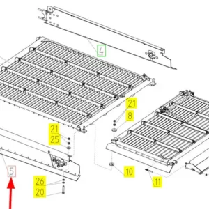 Oryginalna obudowa sita kpl o numerze katalogowym 100506288, stosowana w kombajnach zbożowych marki Rostselmash- schemat.