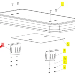 Oryginalny uchwyt mocujący o numerze katalogowym 100506709, stosowany w kombajnach zbożowych marki Rostselmash schemat.