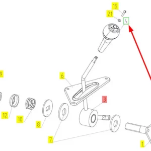 Oryginalna główka dźwigni o numerze katalogowym 100507313, stosowana w kombajnach zbożowych marki Rostselmash schemat.