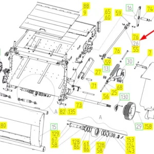 Oryginalna dźwignia o numerze katalogowym 100507721, stosowana w kombajnach zbożowych marki Rostselmash schemat.