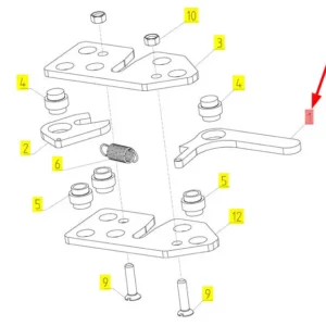 Oryginalny wybierak zamka o numerze katalogowym 100508017, stosowany w komabjanach zbożowych marki Rostselmash schemat.