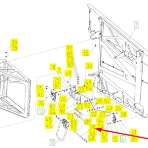 Oryginalny sworzeń zamka o numerze katalogowym 100508030, stosowany w kombajnach zbożowych marki Rostselmash schemat.