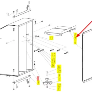 Oryginalna obudowa o numerze katalogowym 100508722, stosowana w kombajnach zbożowych marki Rostselmash schemat.