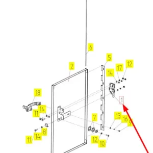 Oryginalny zamek mocujący o numerze katalogowym 100508746, stosowany w kombajnach zbożowych marki Rostselmash schemat.