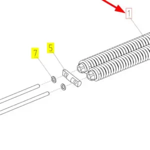 Oryginalny zestaw sprężyny podwójnej o numerze katalogowym 100508828, stosowany w kombajnach zbożowych marki Rostselmash- schemat.