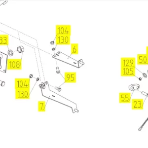 Oryginalna tulejka sworznia o numerze katalogowym 100509148, stosowana w kombajnach zbożowych marki Rostelmash. schemat