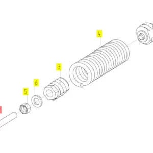 Oryginalny hak mocujący sprężyny o numerze katalogowym 100509303, stosowany w kombajnach zbożowych marki Rostselmash schemat.