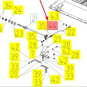 Oryginalna zawleczka o wymiarze 2,5 x 16 i numerze katalogowym 100511106, stosowana w kombajnach zbożowych marki Rostselmash- schemat.