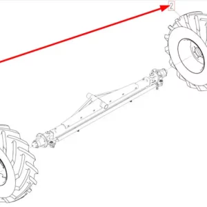 Oryginalne koło tylne o numerze katalogowym 100511142, stosowane w kombajnach zbożowych marki Rostselmash. schemat