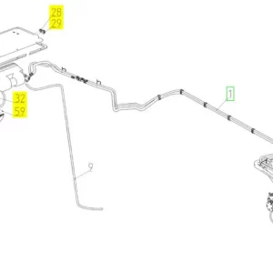 Oryginalna obudowa systsemu klimatyzacji o numerze katalogowym 100511745, stosowana w kombajnach zbożowych marki Rostselmash. schemat