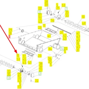 Oryginalna płyta okna rewizyjnego o numerze katalogowym 100512424, stosowana w kombajnach zbożowych marki Rostselmash schemat.