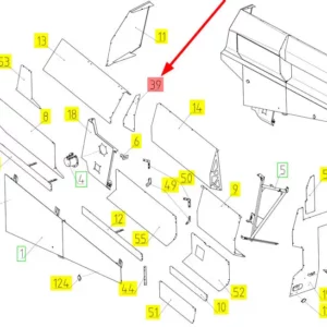 Oryginalny element obudowy o numerze katalogowym 100513070, stosowana w kombajnach zbożowych marki Rostselmash. schemat