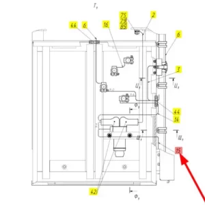 Oryginalna wiązka włącznika o numerze katalogowym 100513142, stosowana w kombajnach zbożowych marki Rostselmash schemat