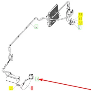 Oryginalna osłona o numerze katalogowym 100513216, stosowana w kombajnach zbożowych marki Rostselmash schemat.