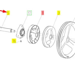 Oryginalny wałek napędu koła pasowego o numerze katalogowym 100513385, stosowany w kombajnach zbożowych marki Rostselmash schemat.