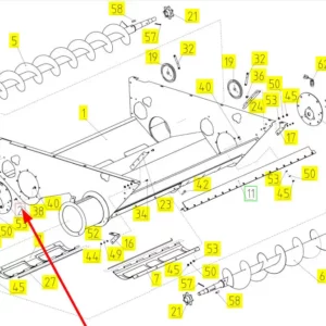 Oryginalna flansza o numerze katalogowym 100513548, stosowana w kombajnach zbożowych marki Rostselmash schemat.
