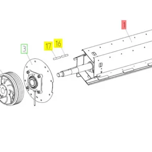Oryginalne koło pasowe bębna przyszpieszającego masę o numerze katalogowym 100514009, stosowane w kombajnach zbożowych marki Rostselmash schemat.