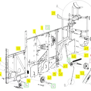 Oryginalne koło napinacza o numerze katalogowym 100514382, stosowane w kombajnach zbożowych marki Rostselmash. schemat