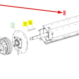 Oryginalny bęben przyszpieszający masę o numerze katalogowym 100515106, stosowany w kombajnach zbożowych marki Rostselmash schemat.