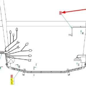 Oryginalna wiązka przewodów czujnika podajnika o numerze katalogowym 100515418, stosowana w kombajnach zbożowych marki Rostselmash schemat.