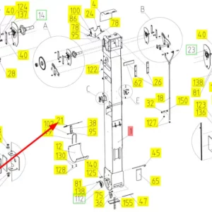 Oryginalna zawleczka o numerze katalogowym 100516483, stosowana w kombajnach zbożowych marki Rostselmash schemat.
