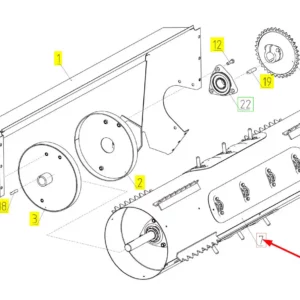 Oryginalny wstępny bęben młócący o numerze katalogowym 100518262, stosowany w kombajnach zbożowych marki Rostselmash schemat.