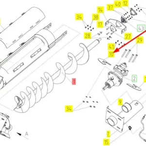Oryginalna podkładka mocująca o numerze katalogowym 100518894, stosowana w kombajnach zbożowych marki Rostselmash schemat.