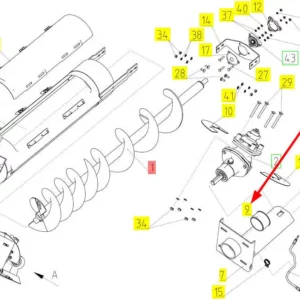 Oryginalna tuleja mocująca o numerze katalogowym 100519118, stosowana w kombajnach zbożowych marki Rostselmash schemat.