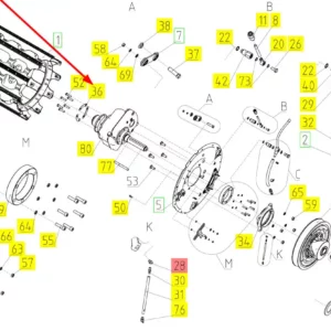Oryginalna podkładka zabezpieczająca o numerze katalogowym 100520209, stosowana w kombajnach zbożowych marki Rostselmash schemat.
