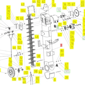 Oryginalne koło pasowe z piastą o numerze katalogowym 100520864, stosowane w kombajnach zbożowych marki Rostselmash schemat.
