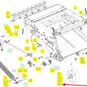 Oryginalna obudowa o numerze katalogowym 100521322, stosowana w kombajnach zbożowych marki Rostselmash schemat.
