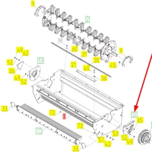 Oryginalna obudowa łożyska o numerze katalogowym 100521676, stosowana w kombajnach zbożowych marki Rostselmash schemat.