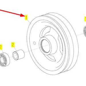 Oryginalna rolka napinacza o numerze katalogowym 100521887, stosowana w kombajnach zbożowych marki Rostselmash schemat.