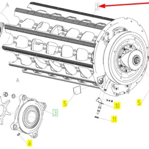 Oryginalny bęben młócący o numerze katalogowym 100522908, stosowany w kombajnach zbożowych marki Rostselmash schemat.
