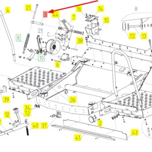Oryginalna oś sprężyny napinacza o numerze katalogowym 100525327, stosowana w kombajnach zbożowych marki Rostselmash schemat.