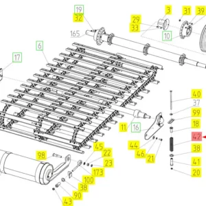 Oryginalna sprężyna o numerze katalogowym 100526290, stosowana w kombajnach zbożowych marki Rostselmash- schemat.