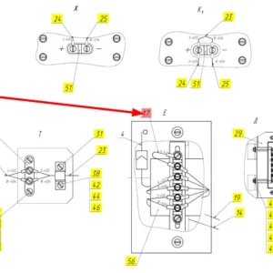 Oryginalny przewód masowy o numerze katalogowym 100527993, stosowany w kombajnach zbożowych marki Rostselmash schemat