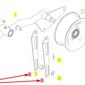 Oryginalna listwa dźwigni napinacza o numerze katalogowym 100528042, stosowana w kombajnach zbożowych marki Rostselmash schemat.