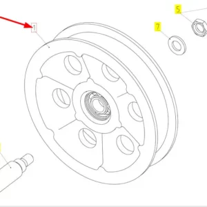 Oryginalna rolka napinająca o numerze katalogowym 100529093, stosowana w kombajnach zbożowych marki Rostselmash schemat.