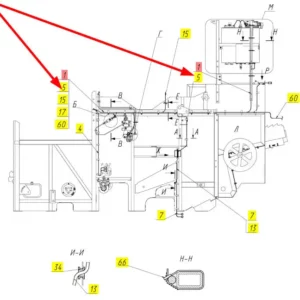 Oryginalna wiązka elektryczna o numerze katalogowym 100531586, stosowana w kombajnach zbożowych marki Rostselmash schemat.