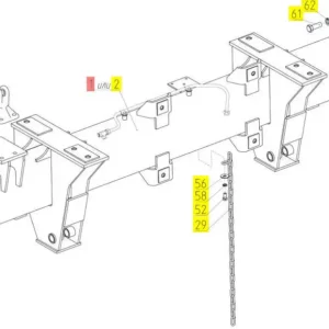 Oryginalny element mocujący o numerze katalogowym 100532441, stosowany w kombajnach zbożowych marki Rostselmash schemat.