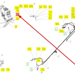 Oryginalna śruba M6 x 40 o numerze katalogowym 100533288, stosowana w kombajnach oraz hederach zbożowych marki Rostselmash schemat