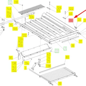 Oryginalna śruba M6 x 30 o numerze katalogowym 100537561, stosowana w kombajnach zbożowych marki Rostselmash- schemat.