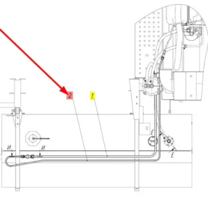 Oryginalny przewód paliwowy o numerze katalogowym 100538069, stosowany w kombajnach zbożowych marki Rostselmash schemat.