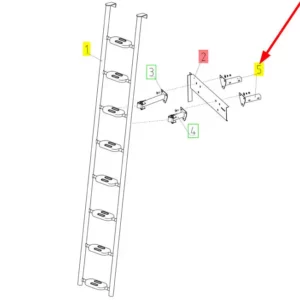 Oryginalne mocowanie drabinki o numerze katalogowym 100538460, stosowane w kombajnach zbożowych marki Rostselmash schemat.